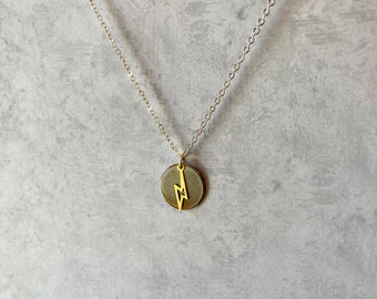 Lightning Bolt Necklace, Minimalist Pendant Silver, Everyday Necklace Gold, Stocking Stuffer for Women, Unique Gifts for Girlfriend