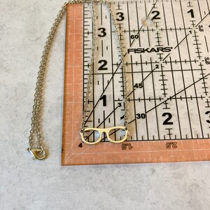 Hipster Glasses Necklace, Everyday Necklace Silver, Geek Jewelry, Funny Birthday Gifts for Best Friend, Mini Gifts Women, Last Minute Gift image 6