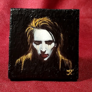 Miniature Canvas Painting of Marilyn Manson &quot;Golden&quot;