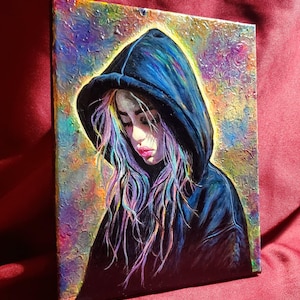 Original Painting of Billie Eilish &quot;Dark in the Rainbow&quot;