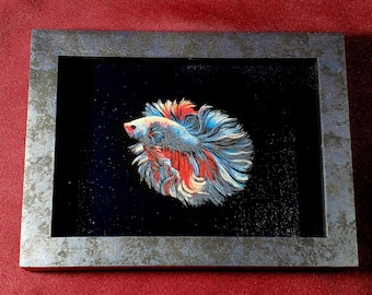 Cuadro original enmarcado "Betta #3"