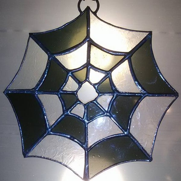 Vintage Stained Glass Spiderweb