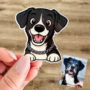 Custom Dog Stickers from Photo, Personalized Cartoon Pet Portrait Vinyl Decal,  Waterproof Laptop, Water Bottle & Phone Case Gift, Dog Gift