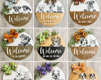 Fall Dog Wreath, Fall Decor, Autumn Door Hanger, Front Door Wreath, Thanksgiving Wreath, Personalized Pet Door Hanger, Everyday Sign