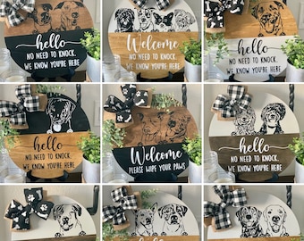 Personalized Pet Door Hanger| Custom Dog Gifts| Welcome Sign| Wreath| Pet Owner Gift| Custom Cat Gifts