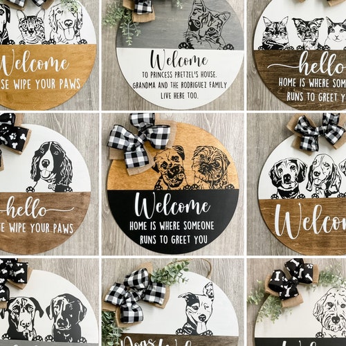 Personalized Peeking Pet Portrait Door Hanger From Photo/ Pet Etsy