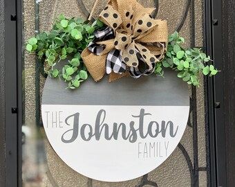 Front Door Decor/ Last Name/Initial/ Welcome Wreath/ Front Door Wreath/ Door Hanger/ Door Wreath/ Housewarming Gift/ Farmhouse Home Decor