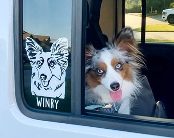 Pet Sticker/Dog Car Decal/ Gift for Pet Lover/Gift for Pet Owner/Personalized Gift for Dog Lover/ Pet Portrait Decal