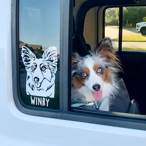 Pet Sticker/Dog Car Decal/ Gift for Pet Lover/Gift for Pet Owner/Personalized Gift for Dog Lover/ Pet Portrait Decal