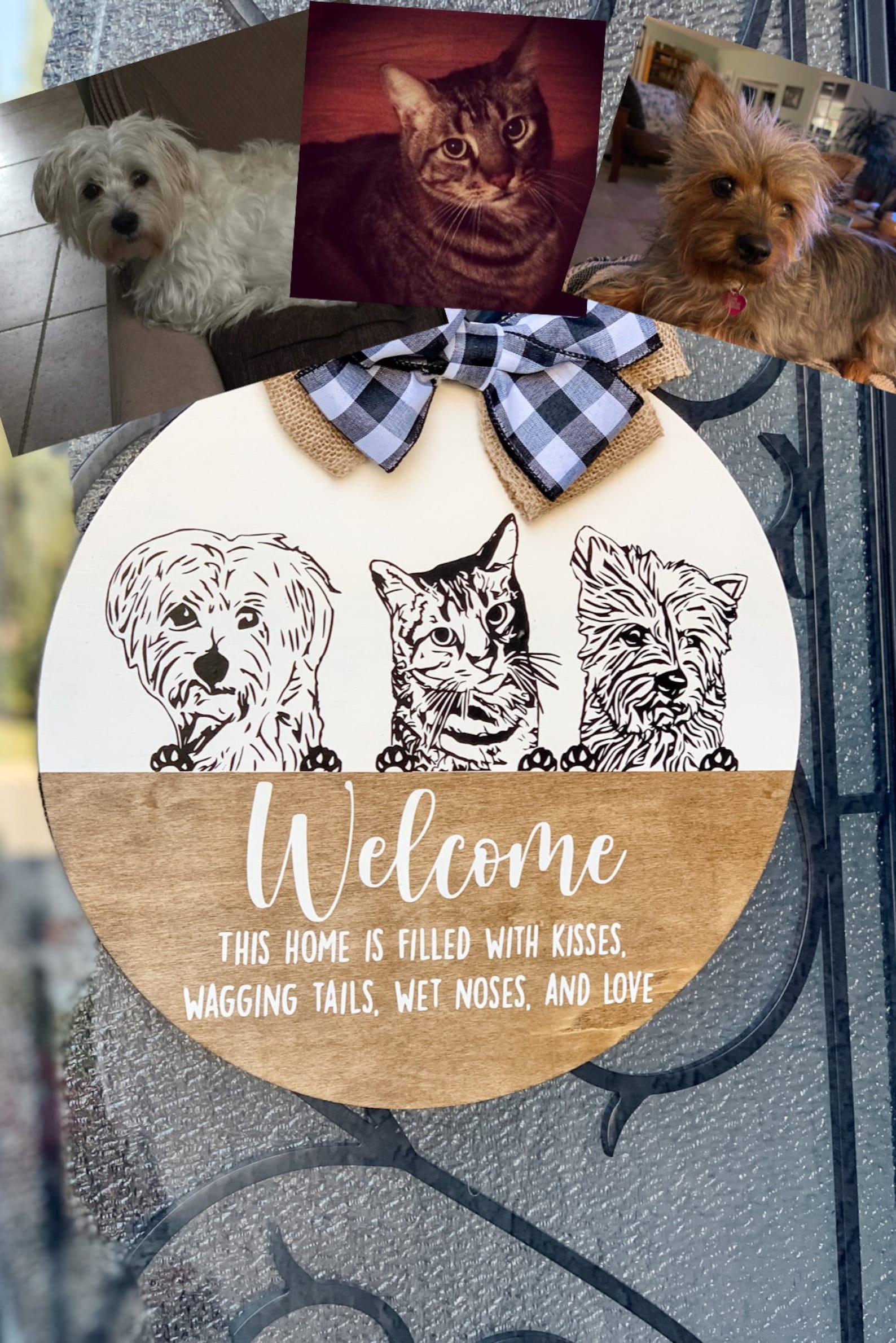 Personalized Pet Portrait Sign Dog Portrait Door Etsy