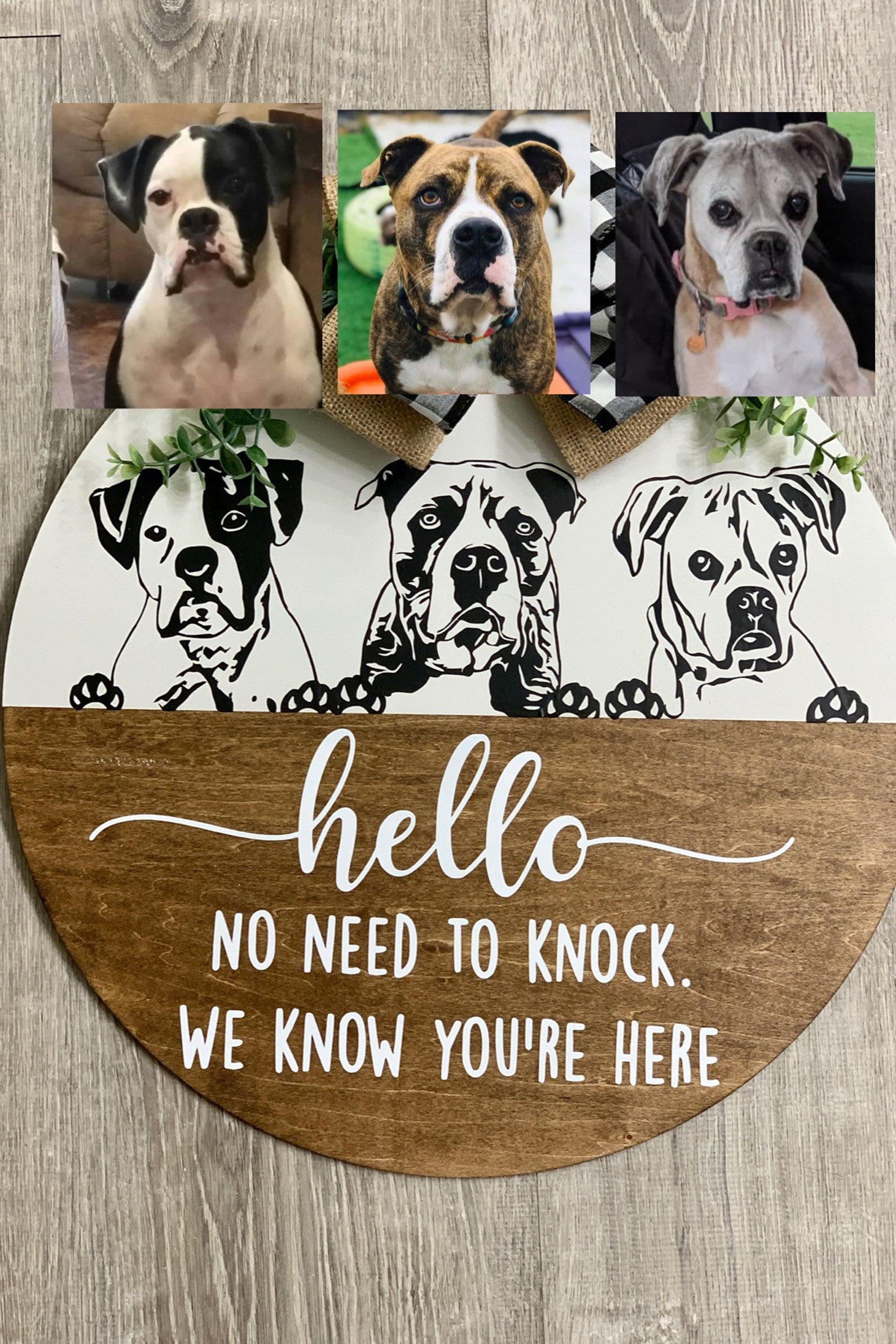 Personalized Pet Door Hanger From Photo/ Pet Sign/ Dog Door