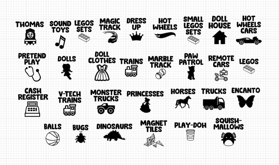 Play Room Storage Labels/toy Room Storage Label/toy Bin Etsy