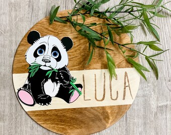 Personalized Animal Theme Kids Door Sign: Custom Wood Name Plaque
