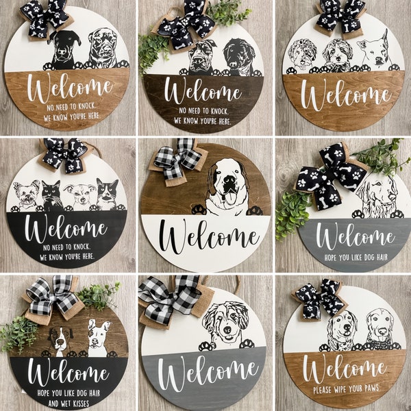 Dog Breed Sign/ German Shepherd Sign/ Dog Door Hanger/ Dog Wreath/ Pet Door Hanger/ Pit Bull Dog Door Hanger/ Housewarming Gift