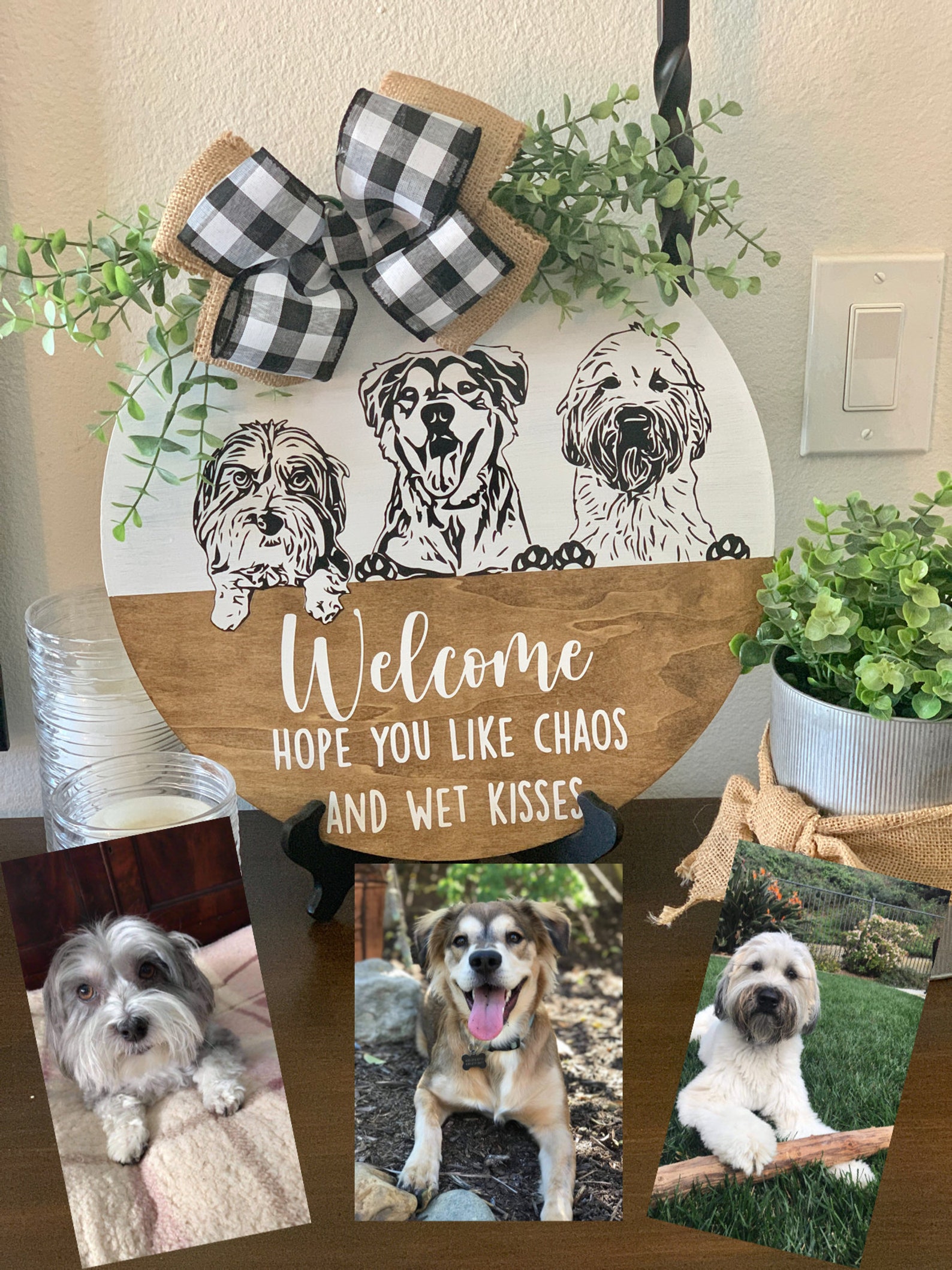 Personalized Pet Door Hanger From Photo/ Pet Sign/ Dog Door