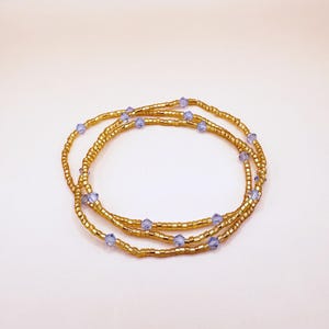 3 Gold, Swarovski Beaded Stretch Bracelets