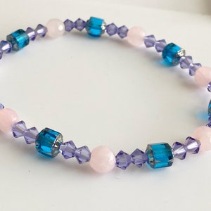 Amethyst Swarovski, Blue Cathedral Stretch Bracelet
