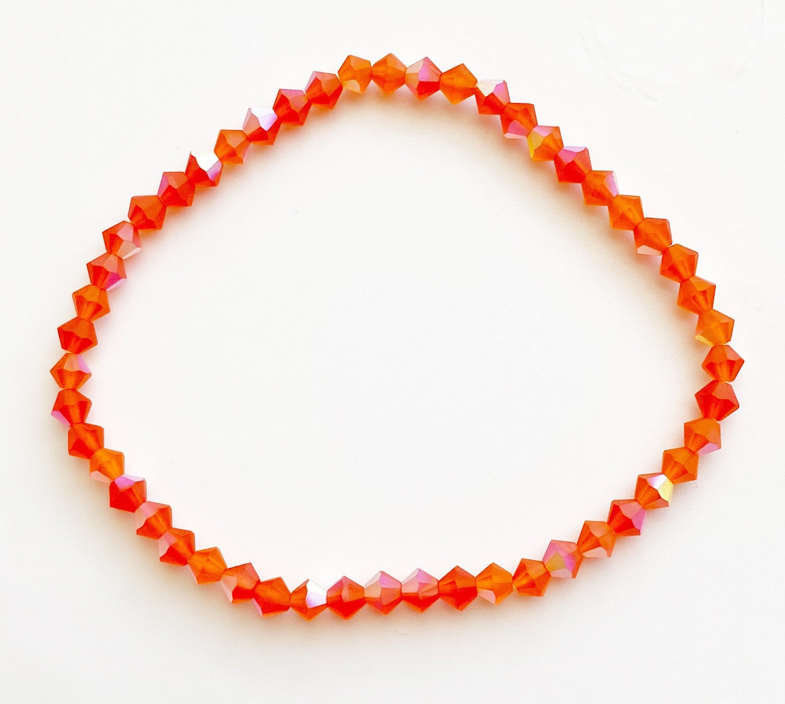 Orange Crystal Stretch Bracelet Etsy