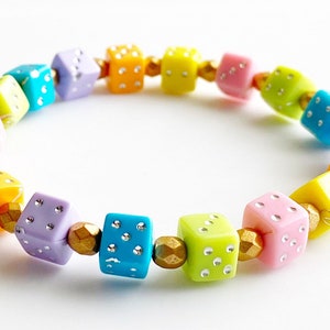 Colorful Dice Stretch Bracelet
