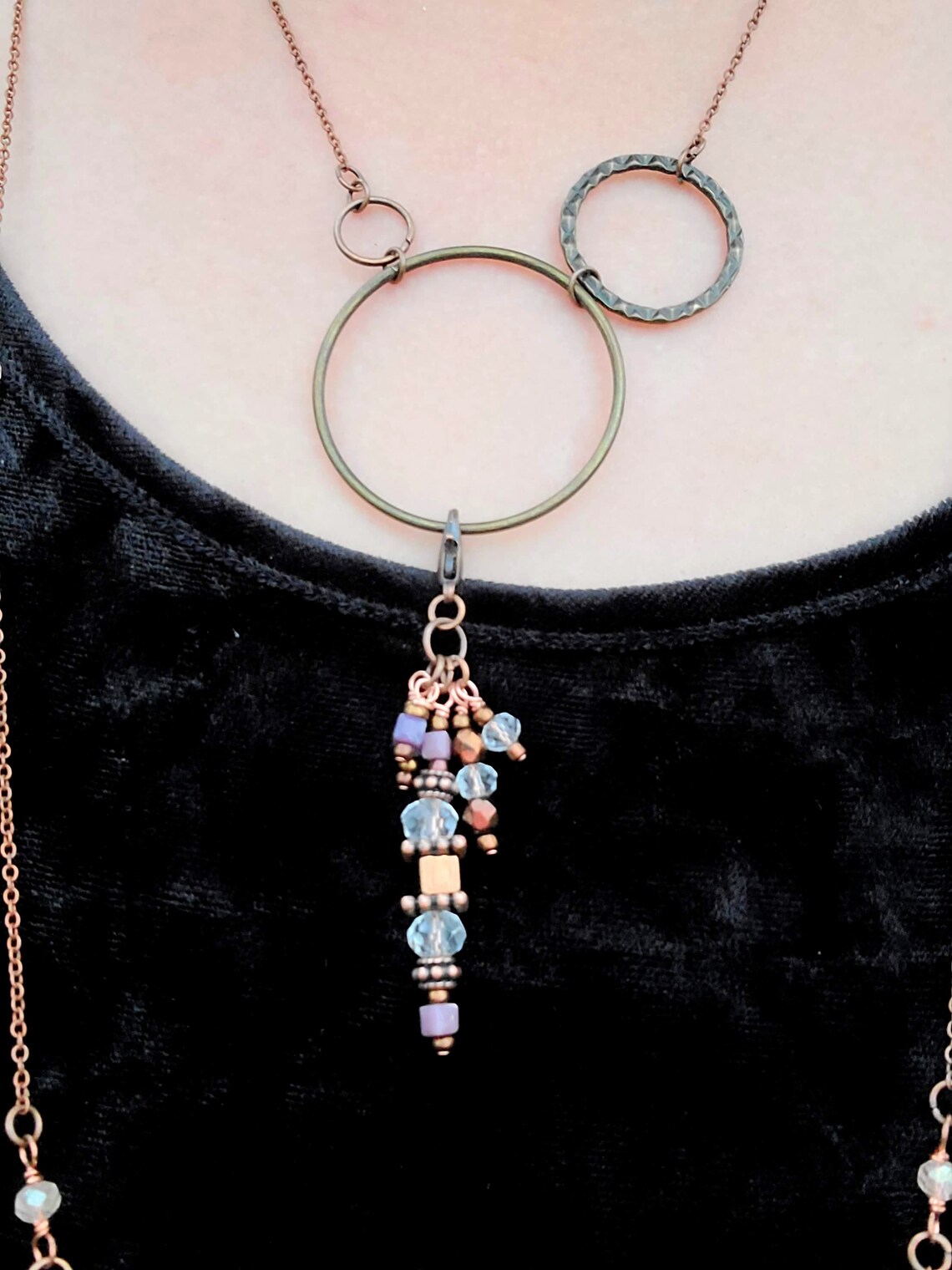 Interchangeable Abstract Charm Necklace Asymmetrical Bronze Etsy