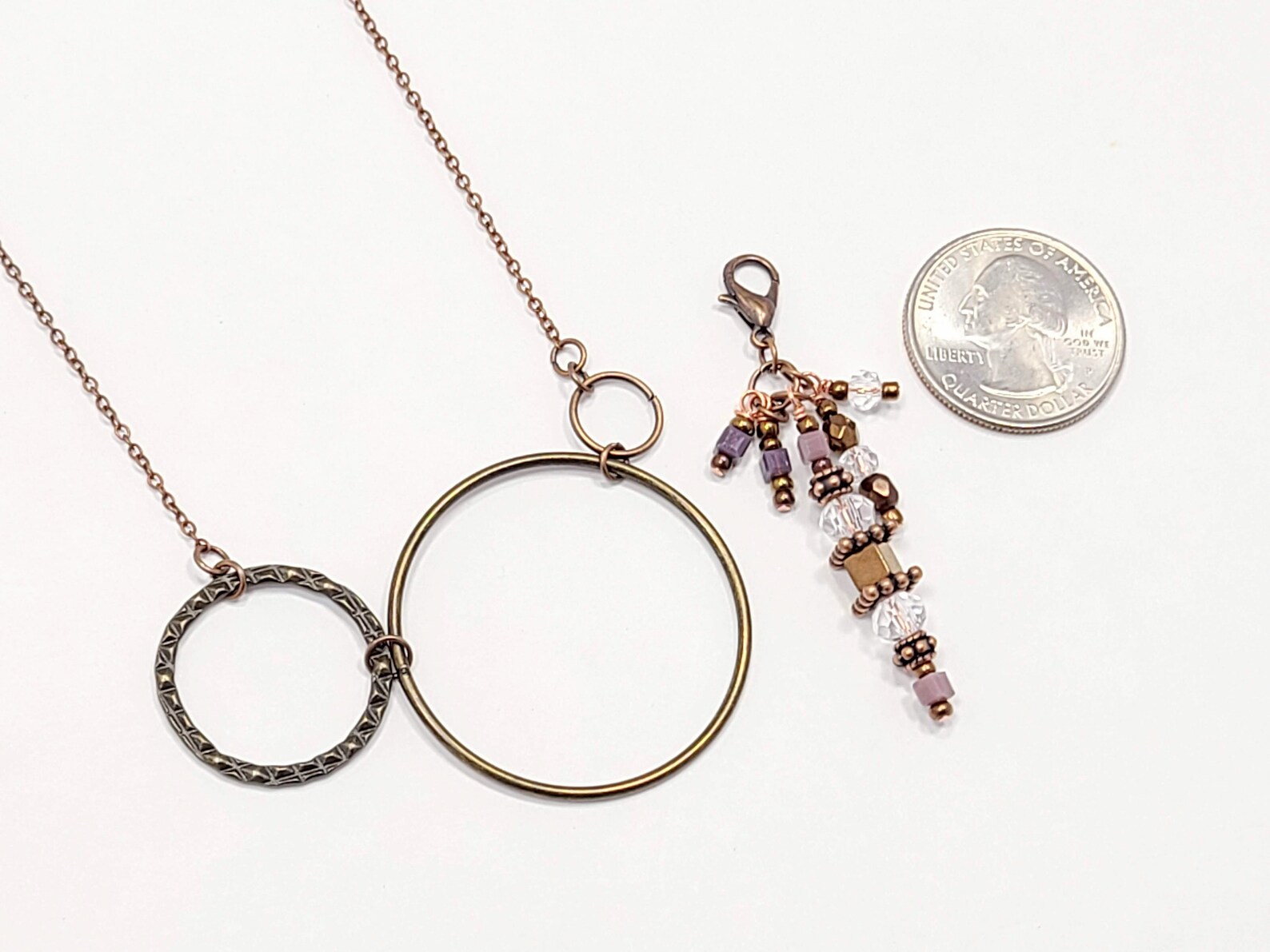 Interchangeable Abstract Charm Necklace Asymmetrical Bronze Etsy