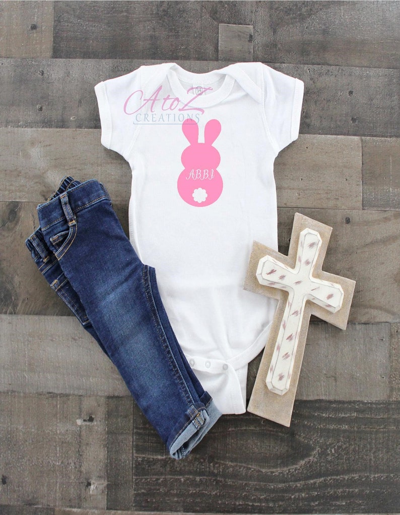 Personalized Easter bunny T-shirt shirt bodysuit gift for niece Gift for nephew grand kid gift first Easter baby shower gift first time mom