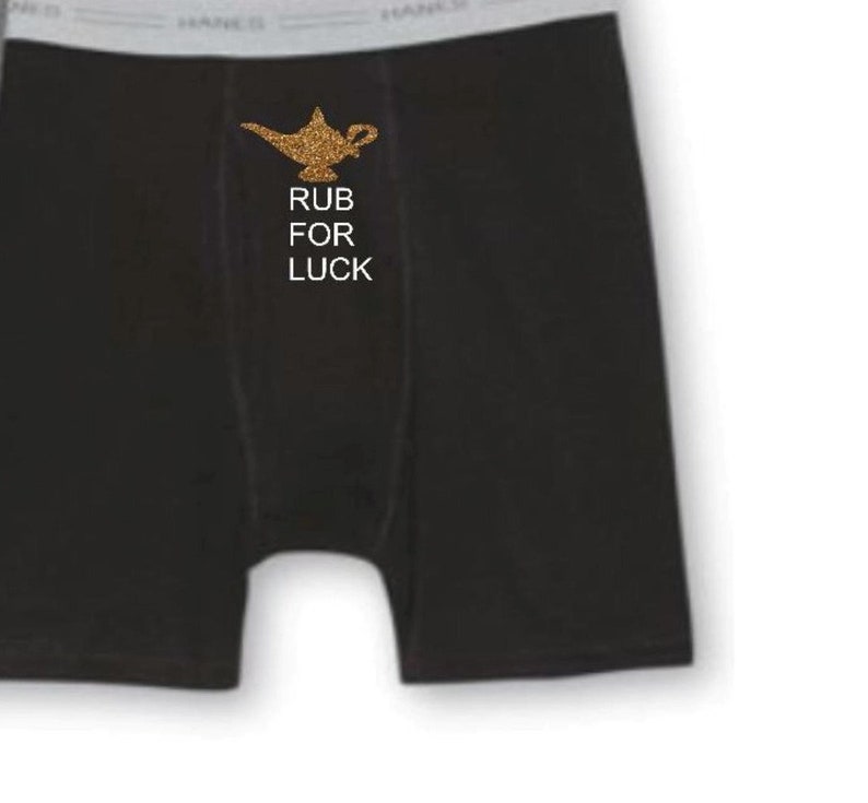 Rub for Luck Boxer briefs Valentines Day boxers grooms gift funny boxers gift for him funny gift Anniversary Wedding Bachelorette bride to b