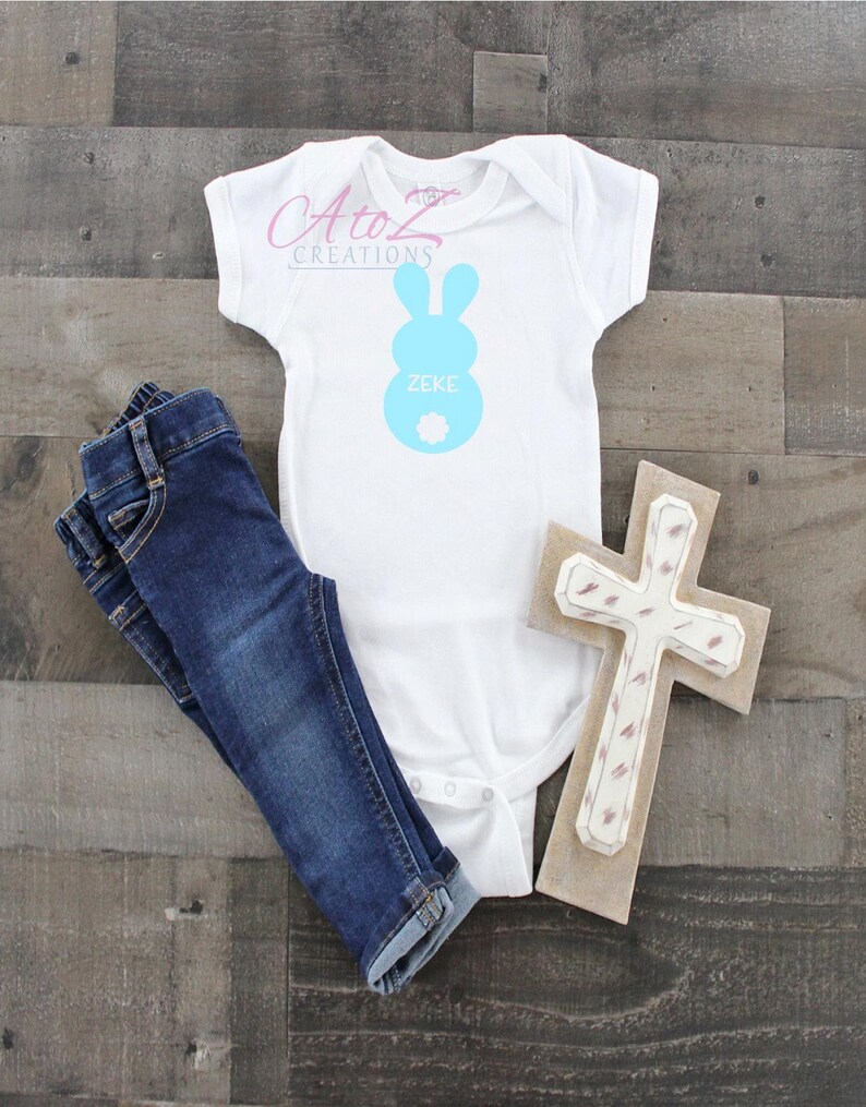 Personalized Easter bunny T-shirt shirt bodysuit gift for niece Gift for nephew grand kid gift first Easter baby shower gift first time mom