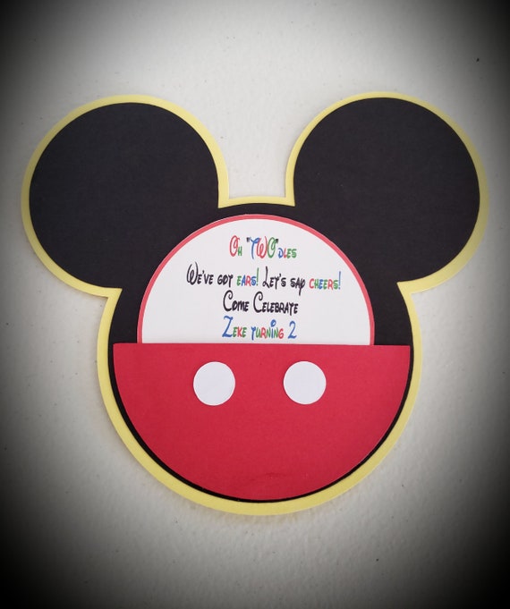 10 Mickey Mouse Birthday Invitations Birthday Invites Mickey Etsy