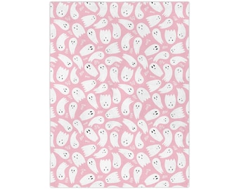 Ghostly Pink Velveteen Blanket