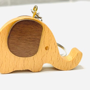 Wooden Elephant Phone Stand and Key Chain - Multi-Functional and Cute