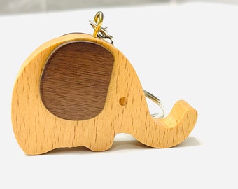 Wooden Elephant Phone Stand and Key Chain - Multi-Functional and Cute
