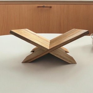 Rustic Wood Book Stand – Handmade Display Rack for Open Books, Cookbooks, Desk or Shelf Decor