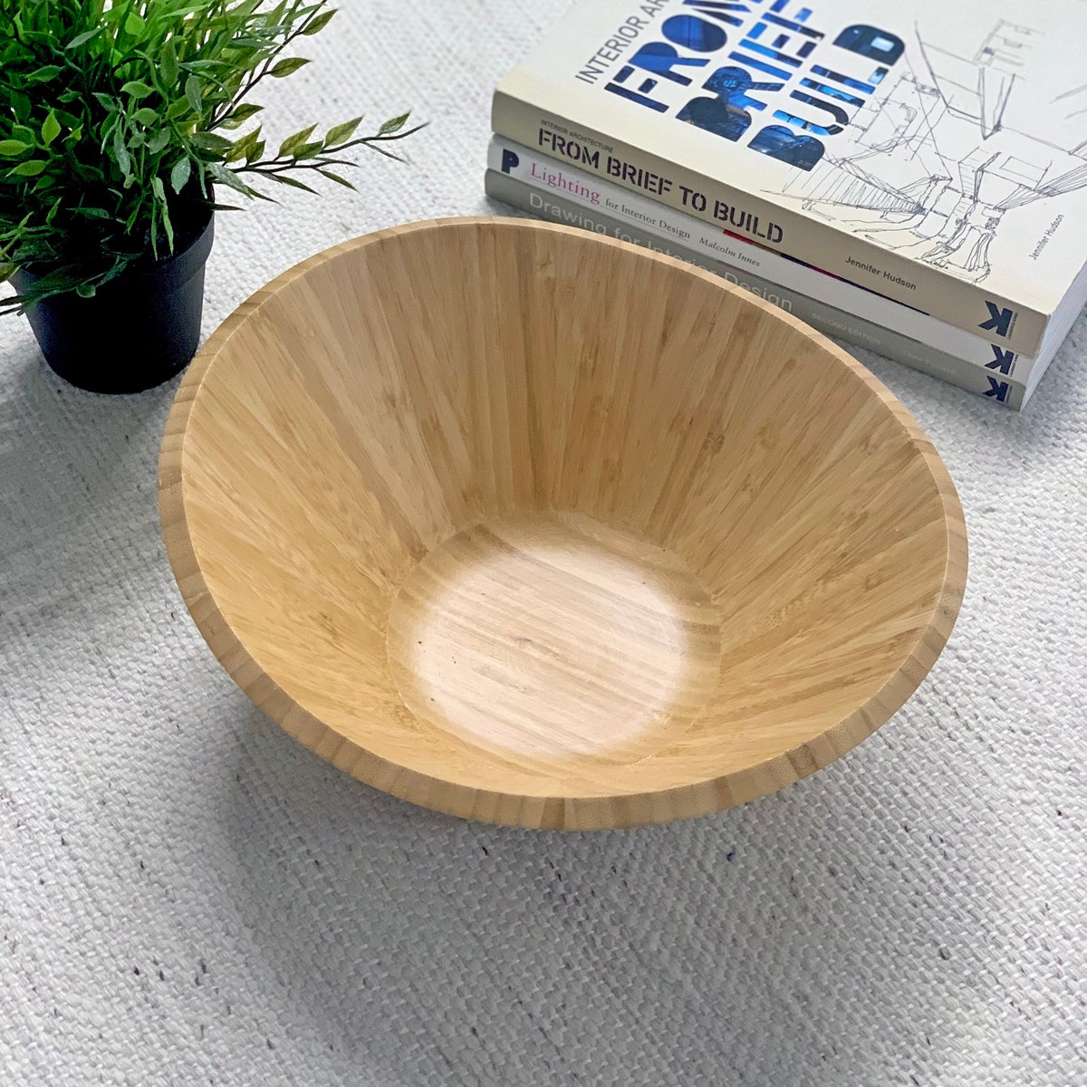 Large Bamboo Salad Wooden Bowl - Sustainable, Stylish, and Eco-friendly (12x11x5 Inch) - Etsy
