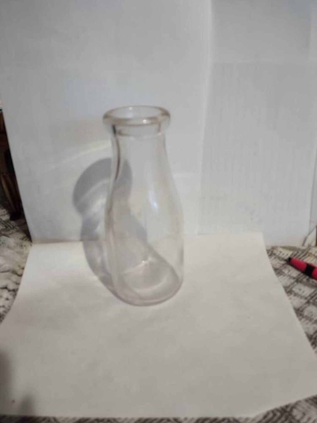 Vintage One Pint Glass Milk Bottle Etsy
