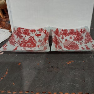 Charm and Cheer Christmas 5 inch Square Small Bowl 2 Piece Set