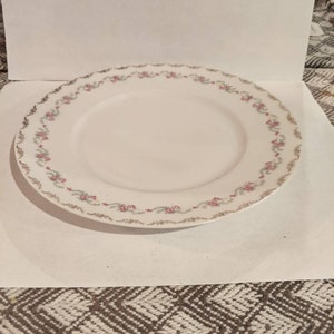 Weimar German Porcelain Plate with Floral Pattern and Decorative Gold trim design 1800&#39;s to 1933