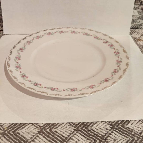 Weimar German Porcelain Plate with Floral Pattern and Decorative Gold trim design 1800's to 1933