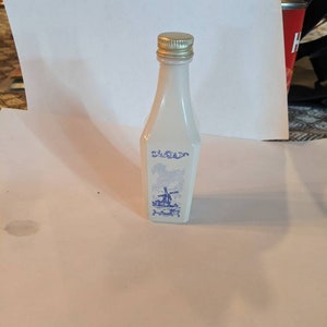 Rare Vandermint Vintage Small &quot;One Shot&quot; Delft Blue Liquor Bottle