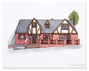 The Coug (near WSU – Washington State University – Pullman, WA) Hand-Painted Watercolor Print