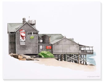 Ocean Mist (near URI – University of Rhode Island – South Kingstown, Rhode Island) Hand-Painted Watercolor Print