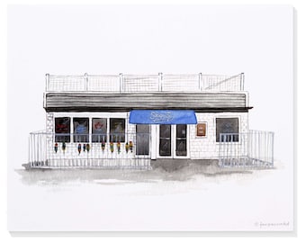 The Seagrape v.1 (Fairfield University - Fairfield, CT) Hand Painted Watercolor Print
