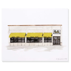 CJ’s Pub (near Notre Dame – South Bend, Indiana) Hand-Painted Watercolor Print