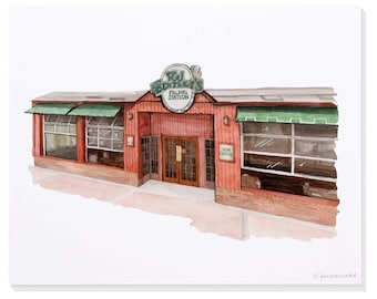 RJ Bentley's (near University of Maryland – College Park, MD) Hand-Painted Watercolor Print