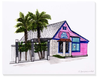 Milo Butterfingers (near SMU – Southern Methodist University – Dallas, TX) Hand-Painted Watercolor Print