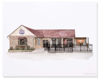 Cool Beans (near University of Tennessee – Knoxville, Tennessee) Hand-Painted Watercolor Print