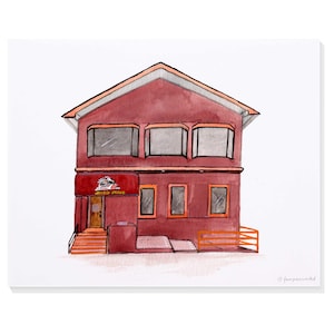 Hokie House (near Virginia Tech - Blacksburg, VA) Hand Painted Watercolor Print