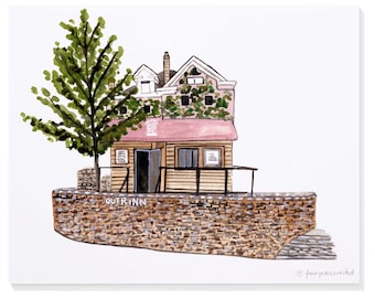 Out R Inn (near Ohio State University – Columbus, OH) Hand-Painted Watercolor Print