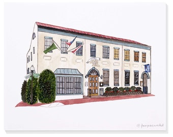 The Tombs (Georgetown University - Georgetown, D.C.) Hand Painted Watercolor Print