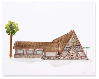 The Vine (near ASU – Arizona State University – Tempe, AZ) Hand-Painted Watercolor Print
